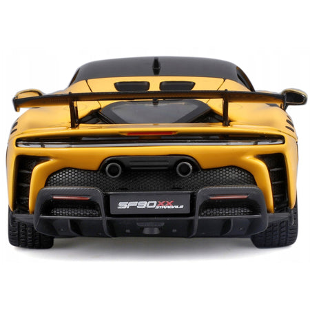 Ferrari SF90 XX Stradale Yellow with Black Top "Race and Play" Series 1/24 Diecast Model Car by Bburago-Bburago-ModelCars.com