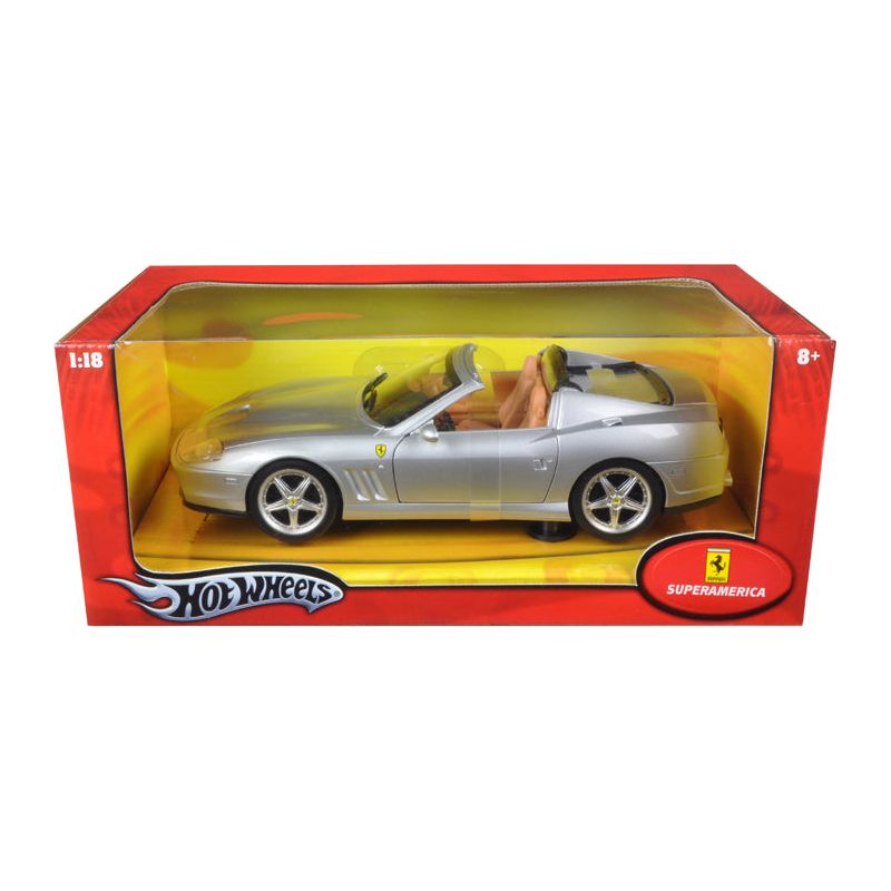 Ferrari Super America Diecast Model Silver 1/18 Diecast Model Car by Hot Wheels-Hotwheels-ModelCars.com