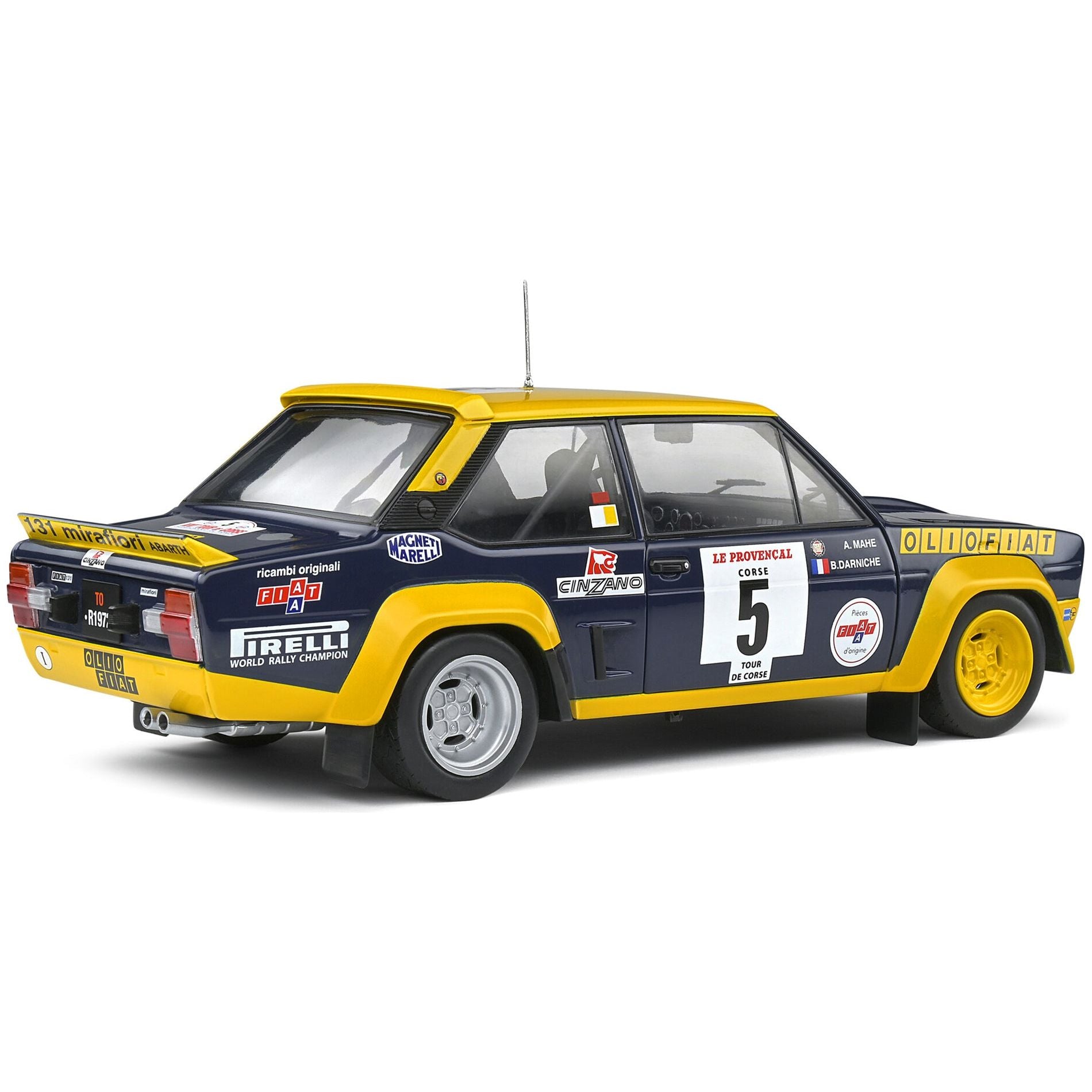 Fiat 131 Abarth 5 Bernard Darniche - Alain Mahe Winner Tour De Corse (1977) 1/18 Diecast Model Car by Solido - Solido - ModelCars.com