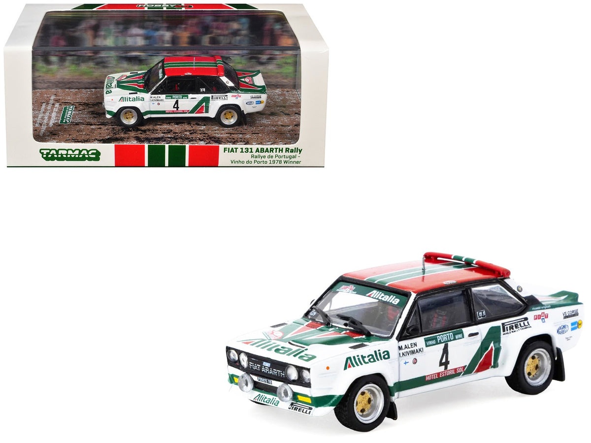 FIAT 131 ABARTH Rally #4 Markku Alen - Ilkka Kivimaki Winner "Rallye de Portugal - Vinho do Porto" (1978) "Hobby64" Series 1/64 Diecast Model Car by Tarmac Works-Tarmac Works-ModelCars.com