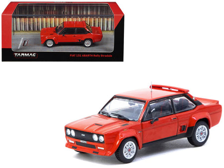 Fiat 131 Abarth Rally Stradale Red "Road64" Series 1/64 Diecast Model Car by Tarmac Works-Tarmac Works-ModelCars.com