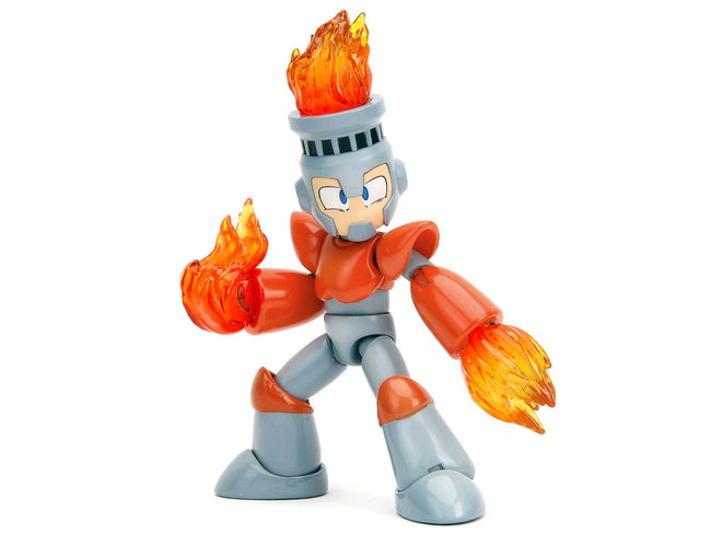 Fire Man 5.5" Moveable Figure with Accessories and Alternate Head and Hands "Mega Man" (1987) Video Game model by Jada-Jada-ModelCars.com
