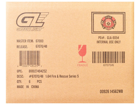 "Fire & Rescue" Series #5 Set of 6 Cars 1/64 Diecast Model Cars by Greenlight-Greenlight-ModelCars.com