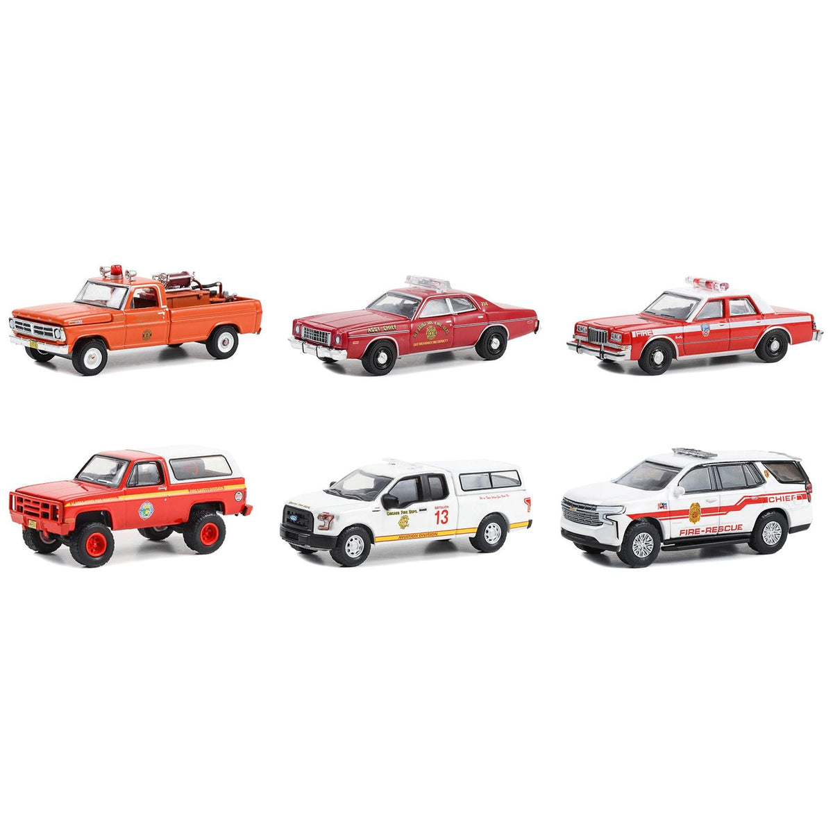 "Fire & Rescue" Set of 6 pieces Series 4 1/64 Diecast Model Car by Greenlight - Greenlight - ModelCars.com