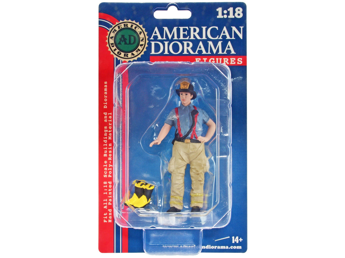 "Firefighters" Getting Ready Figure with Boots Accessory for 1/18 Scale Models by American Diorama-American Diorama-ModelCars.com