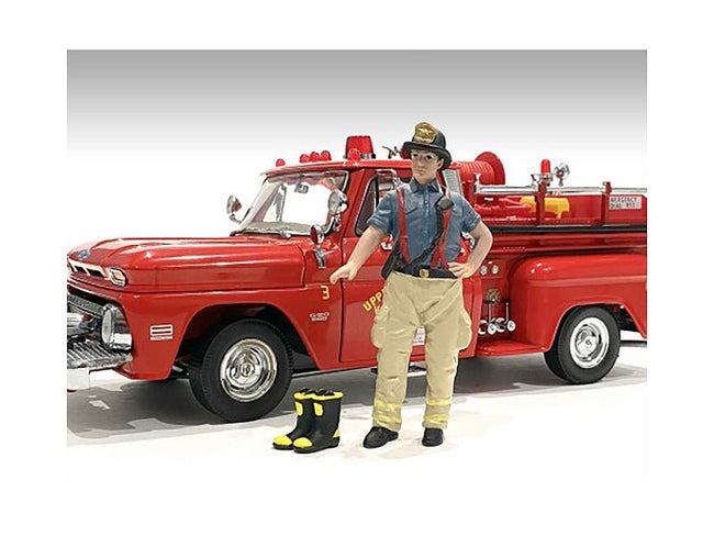 "Firefighters" Getting Ready Figure with Boots Accessory for 1/18 Scale Models by American Diorama-American Diorama-ModelCars.com
