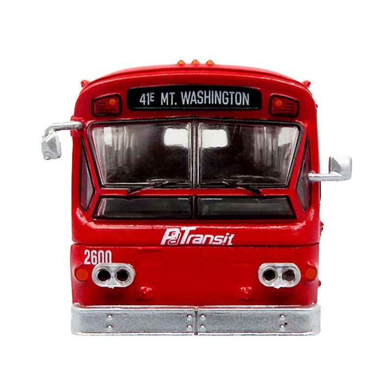 Flxible 53102 New Look Transit Bus "Pittsburgh Area Transit" Red and White "Vintage Bus & Motorcoach Collection" Limited Edition 1/87 (HO) Diecast Model by Iconic Replicas - Iconic Replicas - ModelCars.com