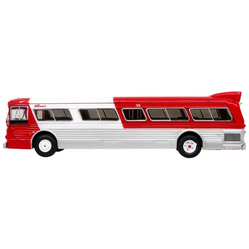 Flxible 53102 New Look Transit Bus "Pittsburgh Area Transit" Red and White "Vintage Bus & Motorcoach Collection" Limited Edition 1/87 (HO) Diecast Model by Iconic Replicas - Iconic Replicas - ModelCars.com