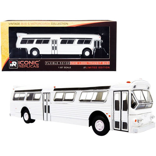 Flxible 53102 Transit Bus with A/C Unit Blank White "Vintage Bus & Motorcoach Collection" 1/87 Diecast Model by Iconic Replicas - Iconic Replicas - ModelCars.com
