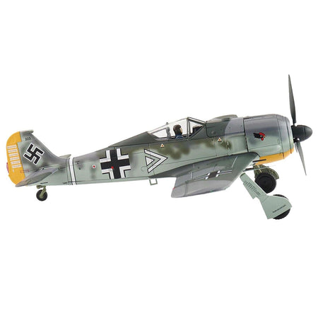 Focke-Wulf FW 190A-3 Fighter Aircraft "III/JG 2 Commander Hptm. Hans Hahn WWII" German Luftwaffe "Air Power Series" 1/48 Diecast Model by Hobby Master-Hobby Master-ModelCars.com