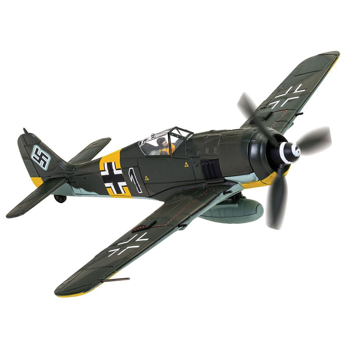 Focke-Wulf Fw 190A-8 Fighter Aircraft "Black 1 Oberleutnant Otto Kittel 2./JG54" (1945) German Luftwaffe "The Aviation Archive" Series 1/72 Diecast Model by Corgi-Corgi-ModelCars.com