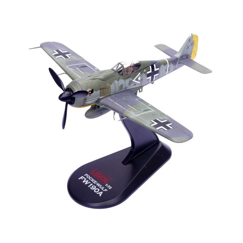 Focke - Wulf Fw 190A Aircraft "108 - Victory Ace Hauptmann Hans 'Assi' Hahn Gruppenkommandeur III./JG 2 Richthofen France" (1942) German Luftwaffe 1/72 Diecast Model Airplane by Legion - Legion - ModelCars.com