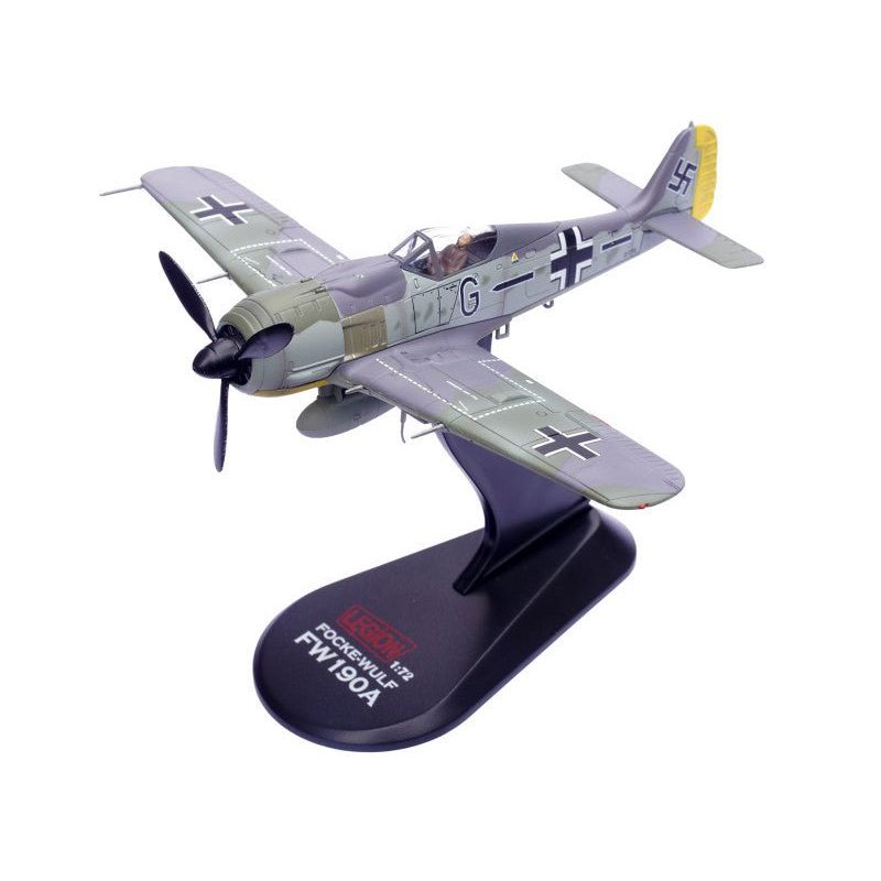 Focke - Wulf Fw 190A Aircraft "14 - Victory Ace Hauptmann Wilhelm Gath Stab/JG 26 Schlageter France" (1942) German Luftwaffe 1/72 Diecast Model Airplane by Legion - Legion - ModelCars.com