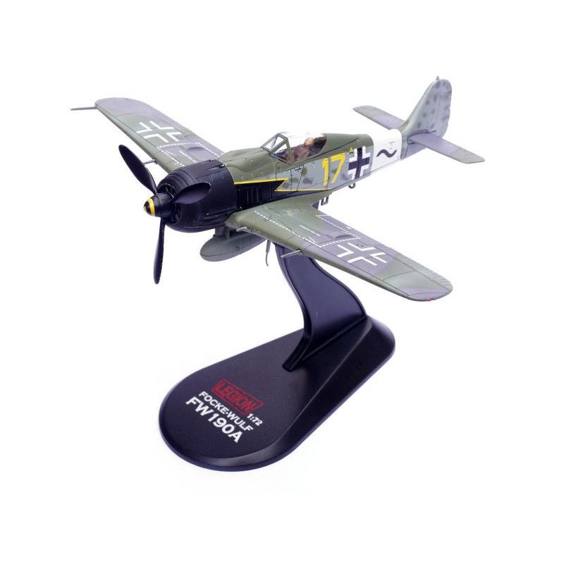 Focke - Wulf Fw 190A Aircraft "Yellow 17 24 - Victory Ace Willi Unger 12./JG 3 Udet Germany" (1944) German Luftwaffe 1/72 Diecast Model Airplane by Legion - Legion - ModelCars.com