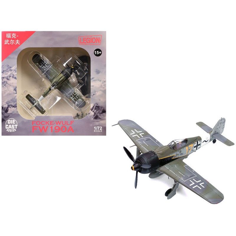 Focke - Wulf Fw 190A Aircraft "Yellow 17 24 - Victory Ace Willi Unger 12./JG 3 Udet Germany" (1944) German Luftwaffe 1/72 Diecast Model Airplane by Legion - Legion - ModelCars.com