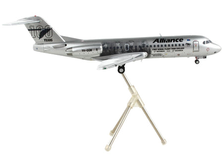 Fokker F70 Commercial Aircraft "Alliance Airlines - 100 Years First Flight from England" Silver Metallic "Gemini 200" Series 1/200 Diecast Model Airplane by GeminiJets-GeminiJets-ModelCars.com