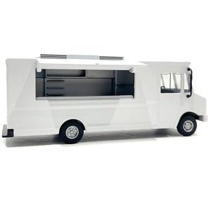 Food Truck Plain White with Graphics 1/64 Diecast Model by American Diorama