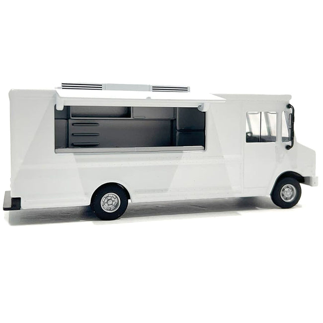 Food Truck Plain White with Graphics 1/64 Diecast Model by American Diorama-American Diorama-ModelCars.com