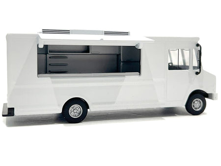 Food Truck Plain White with Graphics 1/64 Diecast Model by American Diorama-American Diorama-ModelCars.com