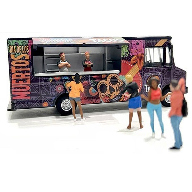 Food Truck "The Taco Truck" Purple with Graphics 1/64 Diecast Model by American Diorama - American Diorama - ModelCars.com