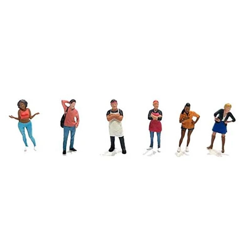 "Foodies" 6 piece Diecast Figure Set (6 Figures) Limited Edition for 1/64 Scale Models by American Diorama-American Diorama-ModelCars.com