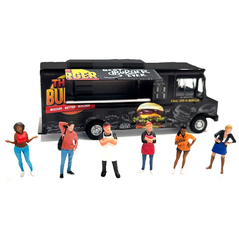 "Foodies" 6 piece Diecast Figure Set (6 Figures) Limited Edition for 1/64 Scale Models by American Diorama-American Diorama-ModelCars.com