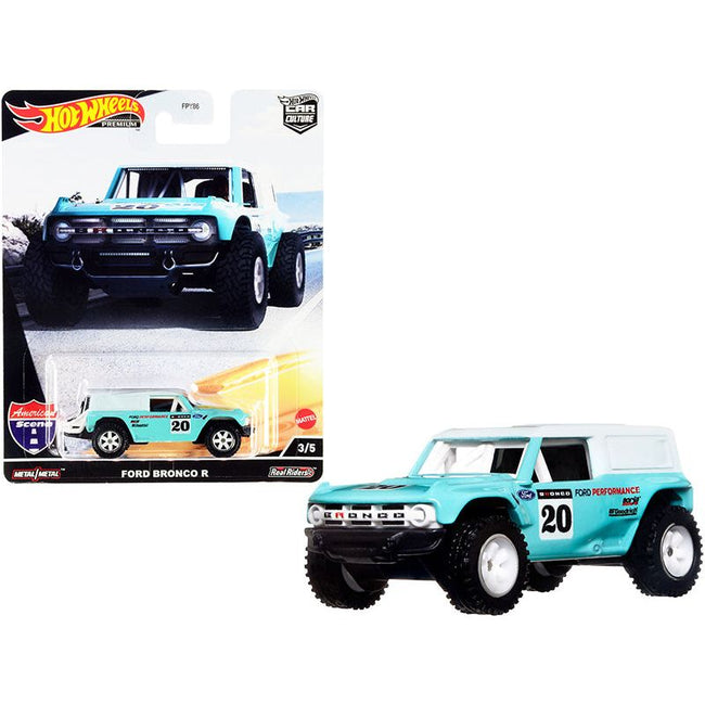Ford Bronco R 20 Turquoise with White Top "American Scene" "Car Culture" Series Diecast Model Car by Hot Wheels - Hotwheels - ModelCars.com