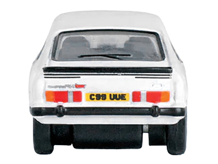 Ford Capri Mk3 RHD (Right Hand Drive) Diamond White with Black Stripes 1/148 (N) Scale Diecast Model Car by Oxford Diecast-Oxford Diecast-ModelCars.com