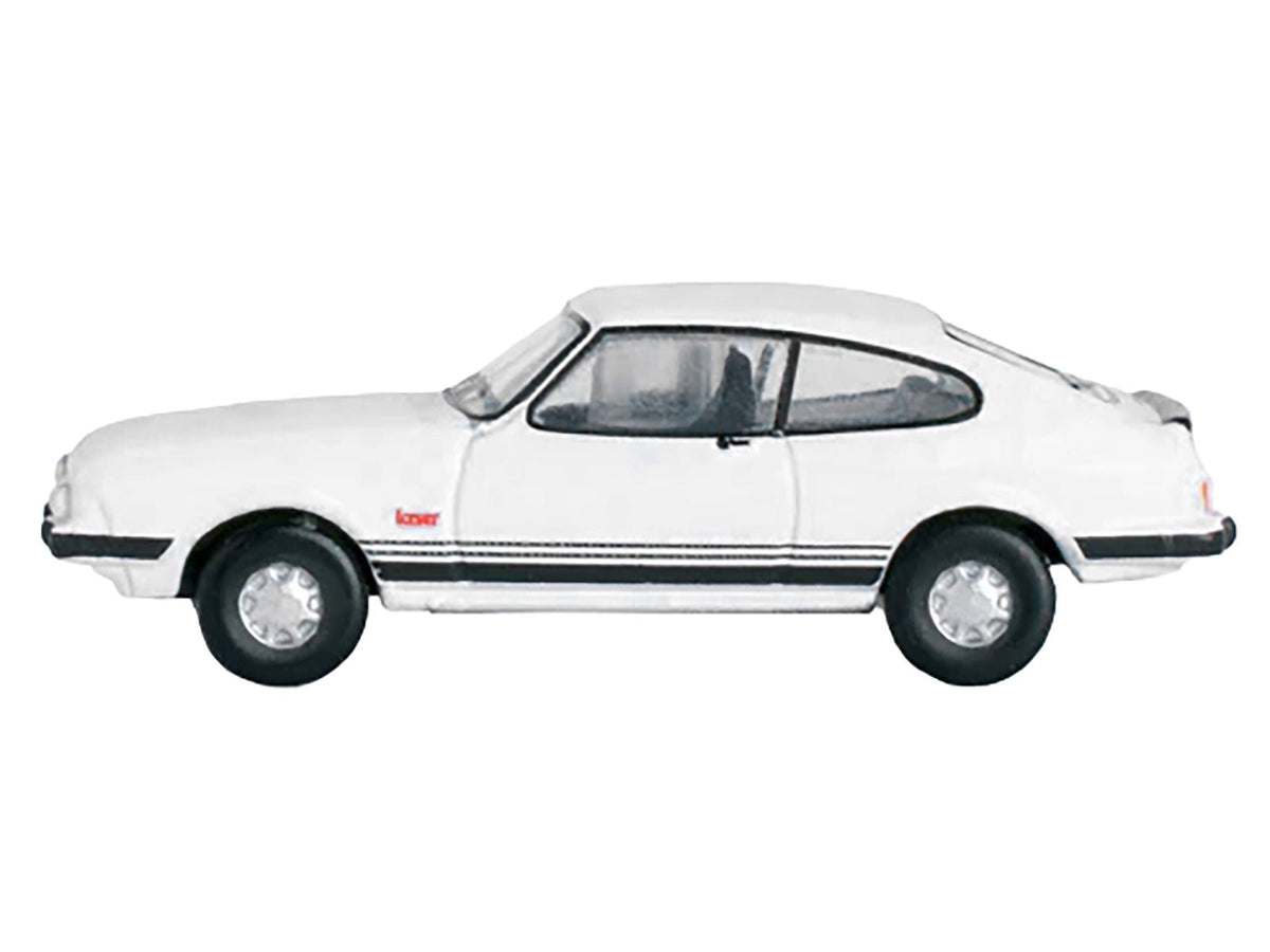 Ford Capri Mk3 RHD (Right Hand Drive) Diamond White with Black Stripes 1/148 (N) Scale Diecast Model Car by Oxford Diecast-Oxford Diecast-ModelCars.com