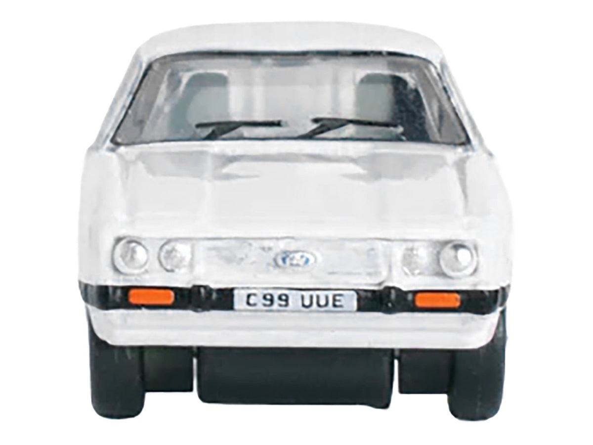 Ford Capri Mk3 RHD (Right Hand Drive) Diamond White with Black Stripes 1/148 (N) Scale Diecast Model Car by Oxford Diecast-Oxford Diecast-ModelCars.com