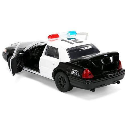 Ford Crown Victoria "LAPD (Los Angeles Police Department) Black and White "The Fast and the Furious" (2001) Movie "Fast & Furious" Series 1/32 Diecast Model Car by Jada-Jada-ModelCars.com