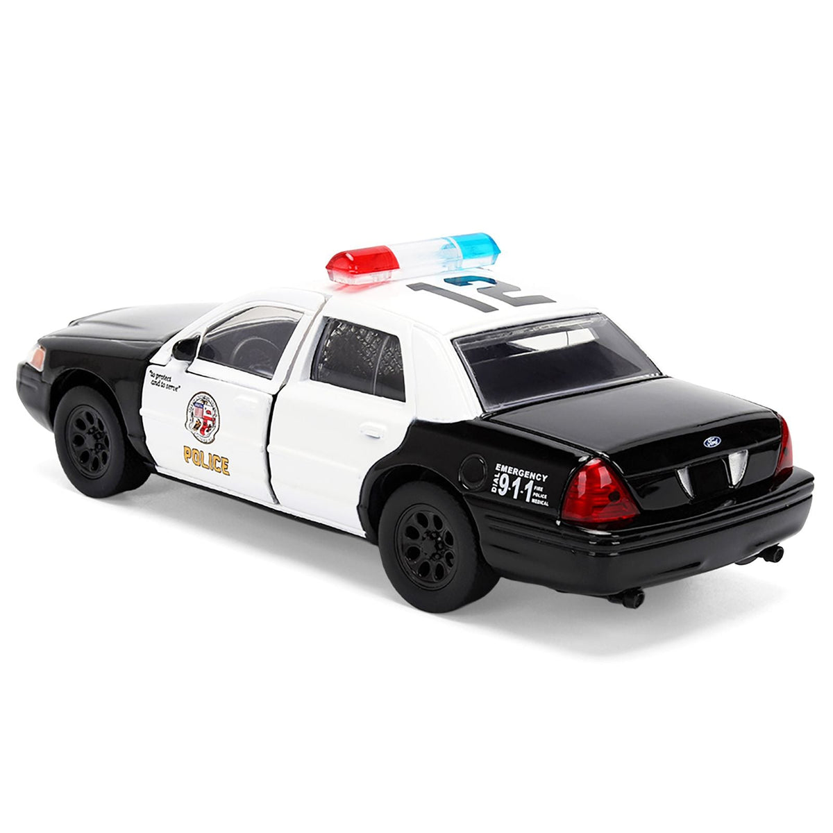 Ford Crown Victoria "LAPD (Los Angeles Police Department) Black and White "The Fast and the Furious" (2001) Movie "Fast & Furious" Series 1/32 Diecast Model Car by Jada-Jada-ModelCars.com