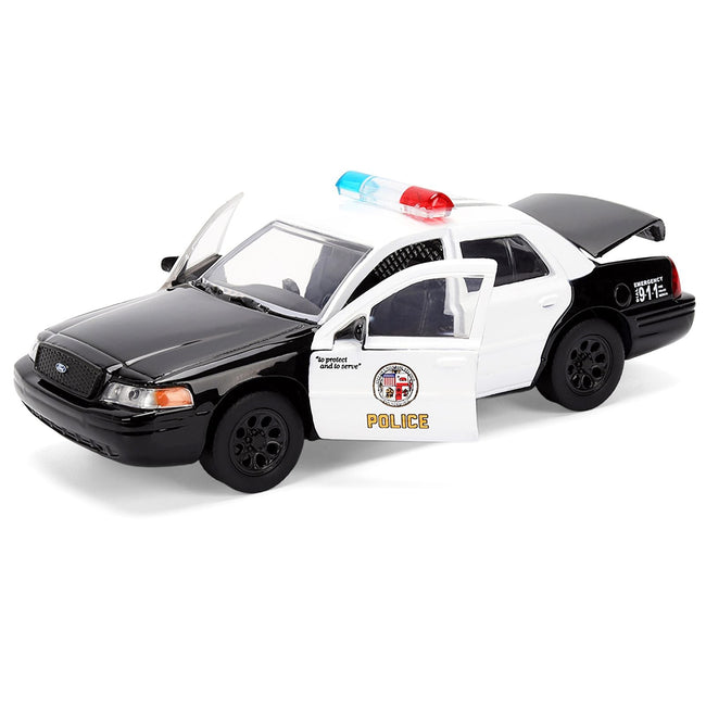 Ford Crown Victoria "LAPD (Los Angeles Police Department) Black and White "The Fast and the Furious" (2001) Movie "Fast & Furious" Series 1/32 Diecast Model Car by Jada-Jada-ModelCars.com