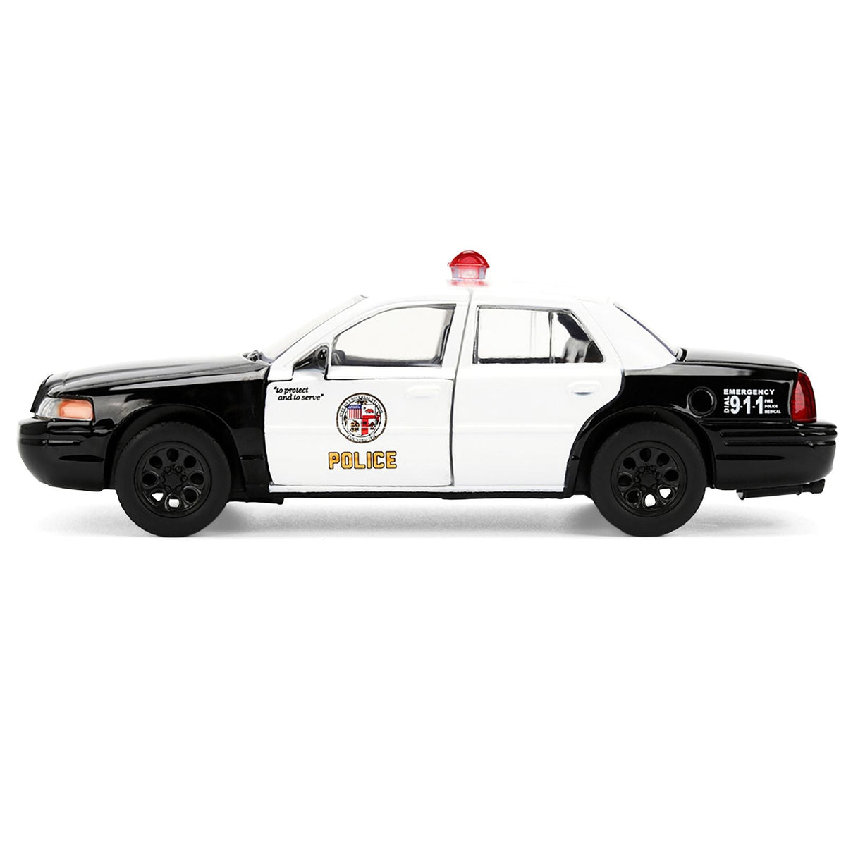 Ford Crown Victoria "LAPD (Los Angeles Police Department) Black and White "The Fast and the Furious" (2001) Movie "Fast & Furious" Series 1/32 Diecast Model Car by Jada-Jada-ModelCars.com
