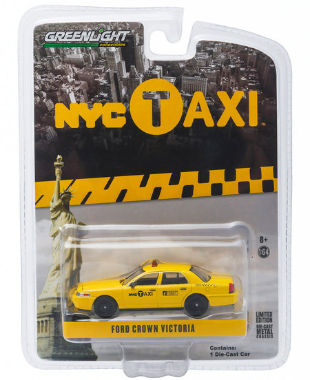Ford Crown Victoria Yellow "NYC Taxi" (New York City) 1/64 Diecast Model Car by Greenlight-Greenlight-ModelCars.com