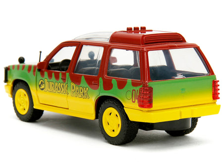 Ford Explorer Red and Yellow with Green Graphics "Jurassic Park" (1993) Movie 30th Anniversary "Hollywood Rides" Series 1/32 Diecast Model Car by Jada-Jada-ModelCars.com