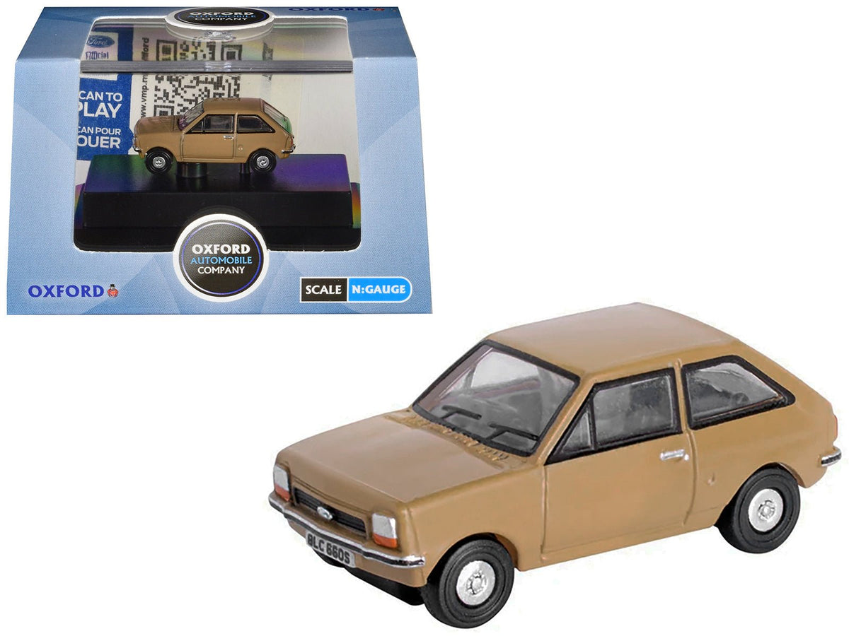 Ford Fiesta Mk1 RHD (Right Hand Drive) Nevada Beige 1/148 (N) Scale Diecast Model Car by Oxford Diecast-Oxford Diecast-ModelCars.com