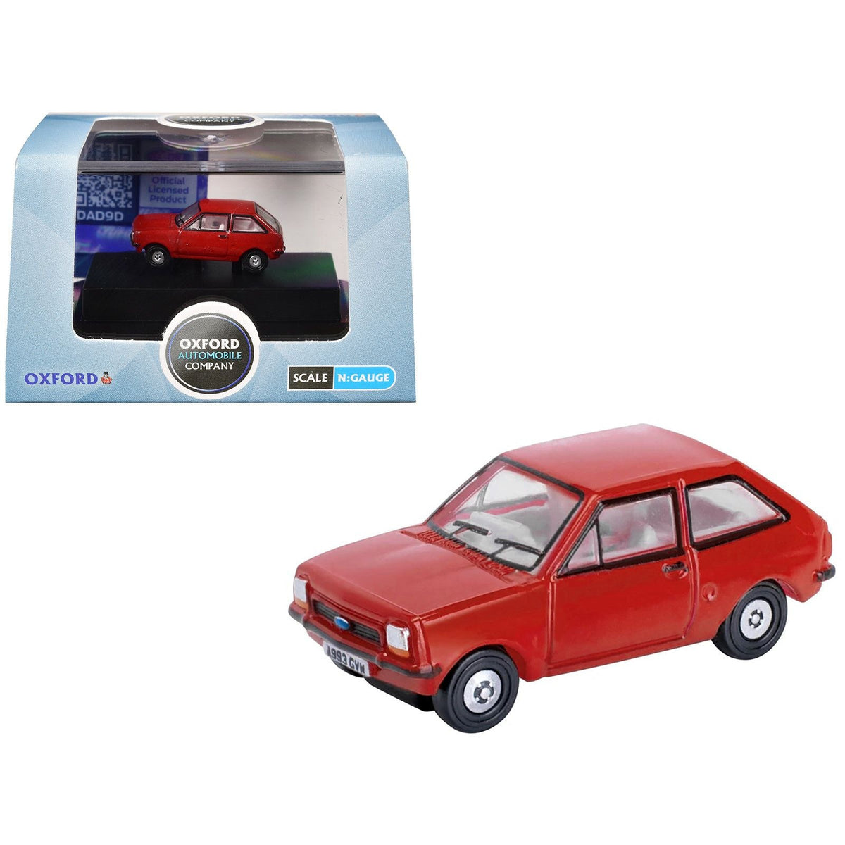 Ford Fiesta Mk1 RHD (Right Hand Drive) Venetian Red 1/148 (N) Scale Diecast Model Car by Oxford Diecast-Oxford Diecast-ModelCars.com