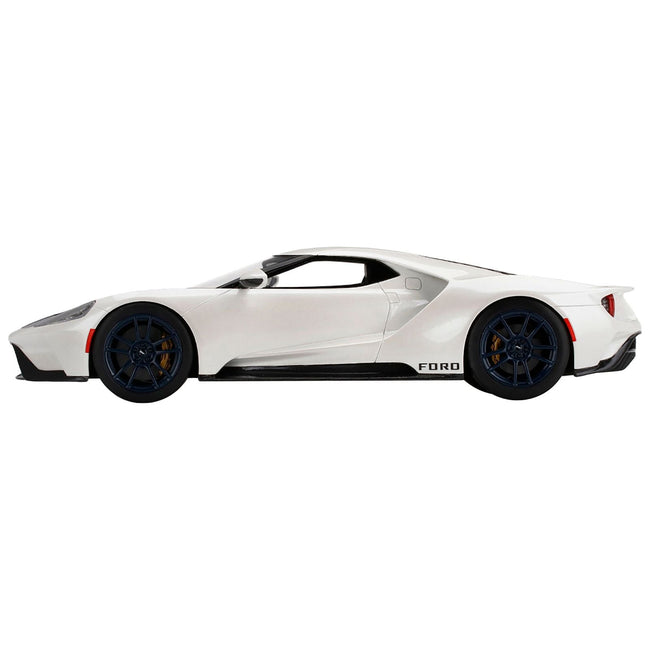 Ford GT "1964 Prototype Heritage Edition" White with Dark Blue Hood and Stripe 1/18 Model Car by Top Speed - Top Speed - ModelCars.com