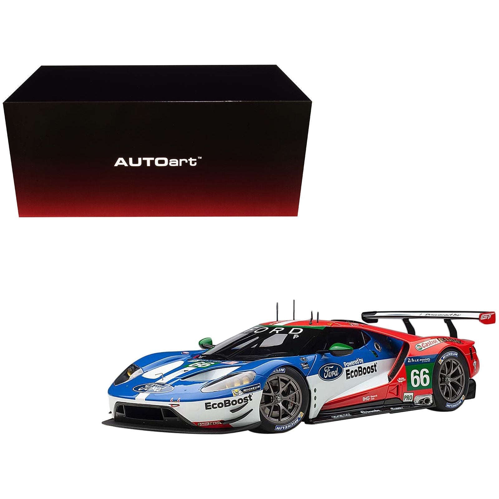 Ford GT 66 B. Johnson - S. Mucke - O. Pla Le Mans (2016) 1/18 Model Car by Autoart - Autoart - ModelCars.com