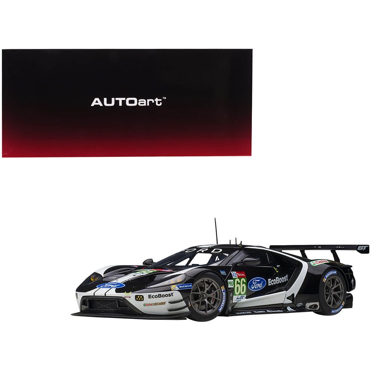 Ford GT 66 Stefan Mucke - Olivier Pla - Billy Johnson 24H of Le Mans (2019) 1/18 Model Car by Autoart - Autoart - ModelCars.com