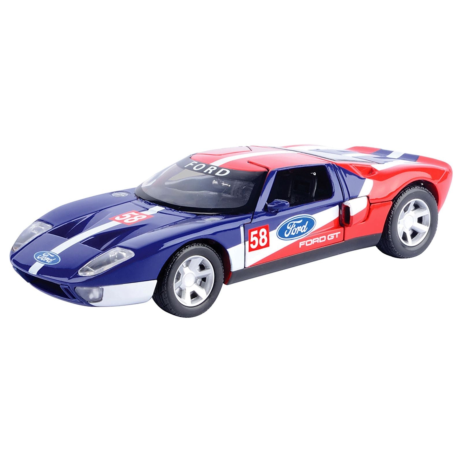 Ford GT Concept 58 Blue and Red with White Stripes "GT Racing" Series 1/24 Diecast Model Car by Motormax - Motormax - ModelCars.com