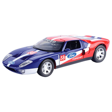 Ford GT Concept 58 Blue and Red with White Stripes "GT Racing" Series 1/24 Diecast Model Car by Motormax - Motormax - ModelCars.com