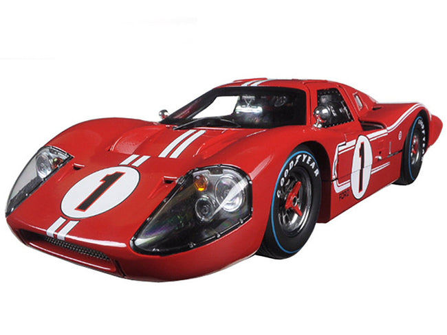 Ford GT MK IV #1 Red with White Stripes 24H of Le Mans (1967) 1/18 Diecast Model Car by Shelby Collectibles-Shelby Collectibles-ModelCars.com