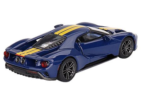 Ford GT Sunoco Blue with Yellow Stripes Limited Edition to 3600 pieces Worldwide 1/64 Diecast Model Car by Mini GT-Mini GT-ModelCars.com