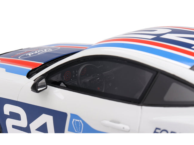 Ford Mustang Dark Horse 24 "Ford Performance Racing School" White with Graphics 1/18 Model Car by Top Speed-Top Speed-ModelCars.com