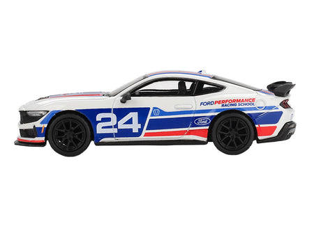 Ford Mustang Dark Horse 24 "Ford Performance Racing School" White with Red and Blue Graphics Limited Edition 1/64 Diecast Model Car by Mini GT-Mini GT-ModelCars.com