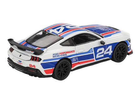 Ford Mustang Dark Horse 24 "Ford Performance Racing School" White with Red and Blue Graphics Limited Edition 1/64 Diecast Model Car by Mini GT-Mini GT-ModelCars.com
