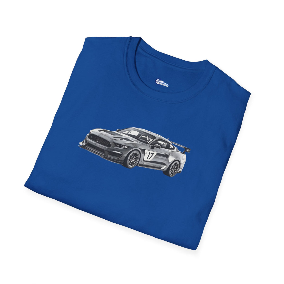 Ford Mustang GT4 Sketch Art T-Shirt with 2019 Spec Race Car Kit - American Muscle-Modelcars.com-ModelCars.com