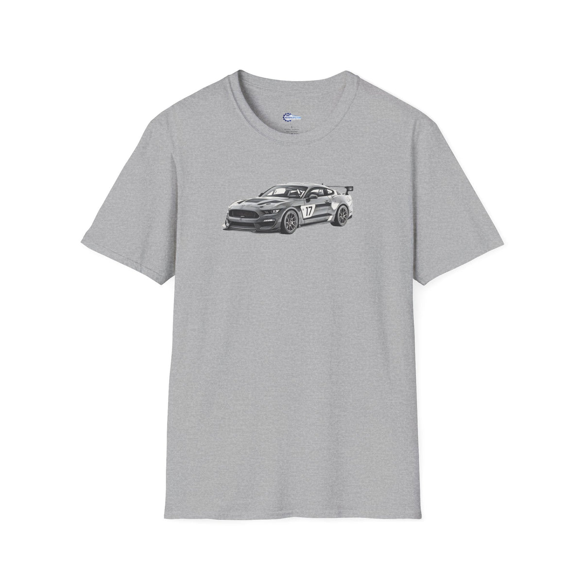 Ford Mustang GT4 Sketch Art T-Shirt with 2019 Spec Race Car Kit - American Muscle-Modelcars.com-ModelCars.com